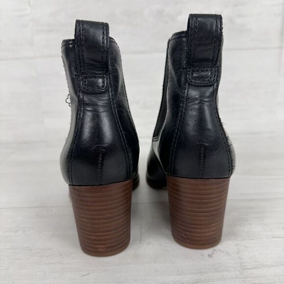 Madewell The Regan Ankle Boots Women 8 Black Leather Block Heel Chelsea‎ Bootie - Picture 5 of 14